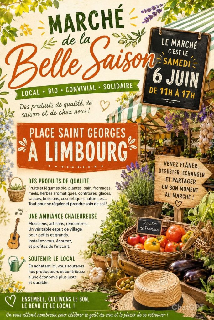 Marché de la Belle saison Place Saint-Georges à Limbourg